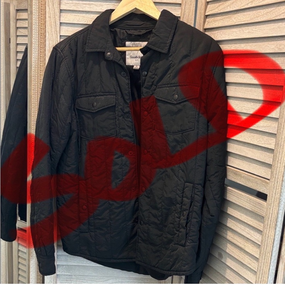 Goodfellow & Co Men's Quilted Black Shirt Jacket